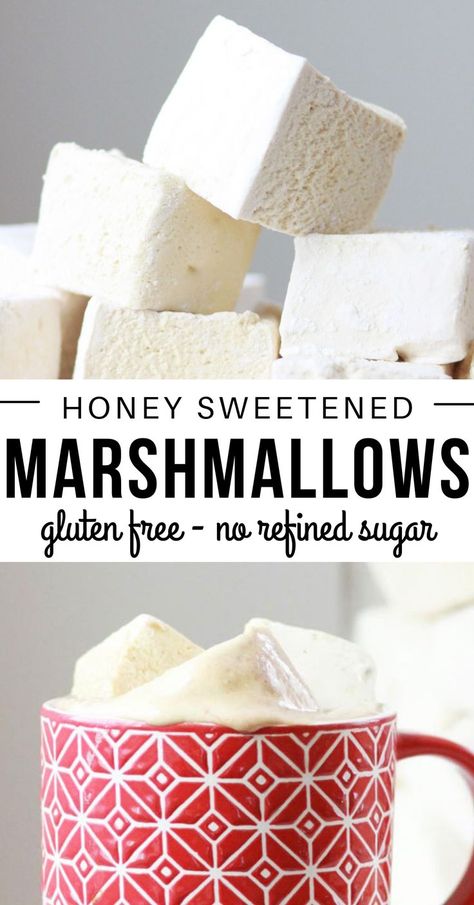 Healthy Marshmallow Recipe, Healthy Marshmallows, Sugar Free Marshmallows, Marshmallow Desserts, Homemade Marshmallow Recipe, Marshmallow Recipe, Gluten Free Dessert, Healthy Honey, Recipes With Marshmallows