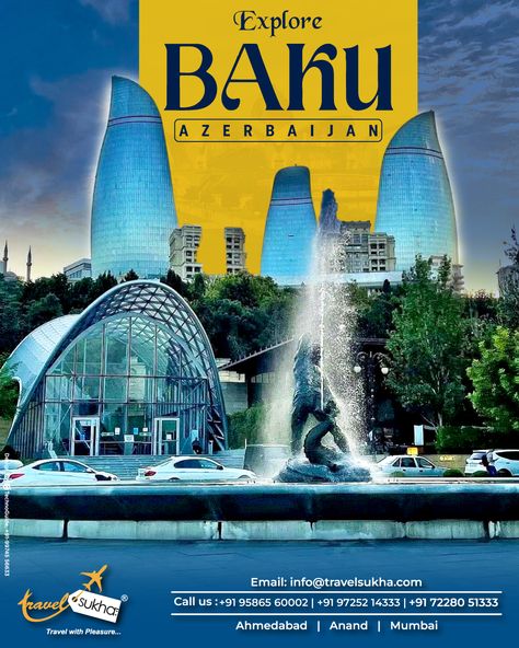 Discover the magic of Baku with Travel Sukha! 🏙️✨ From the breathtaking Flame Towers to the historic Old City, Baku is a treasure trove of culture and adventure. Book our exclusive Baku tour package now and explore the rich heritage, stunning architecture, and vibrant nightlife. Limited-time offer: Attractive Rates for early bookings! . . . . . . . . . . . . . . . . . . . #airport #aircrew #aviationgeek #baku #aztagrambaku #bakuazerbaijan #bakucity #bakufashion #bakugo #bakugram #baku... Happy Independence Day Images, Baku City, Independence Day Images, Stunning Architecture, Travel Poster Design, Adventure Book, Travel Packages, Travel Items, Old City