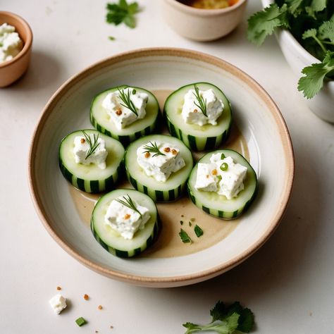 These Cucumber Feta Bites bring together the refreshing crunch of cucumber with the savory creaminess of feta cheese, amplified by the zesty notes of lemon and the aromatic herbs of dill and mint. Each bite is a delightful medley of flavors, offering a perfect balance between the coolness of the cucumber and the richness of ... The post Cucumber Feta Bites – Vegetarian appeared first on Frenchy Nosh. Feta Bites, Smoothie Popsicles, Mint Yogurt, Cucumber Bites, Raspberry Almond, Yogurt Smoothies, Summer Dishes, Healthy Bites, Salad Side Dishes