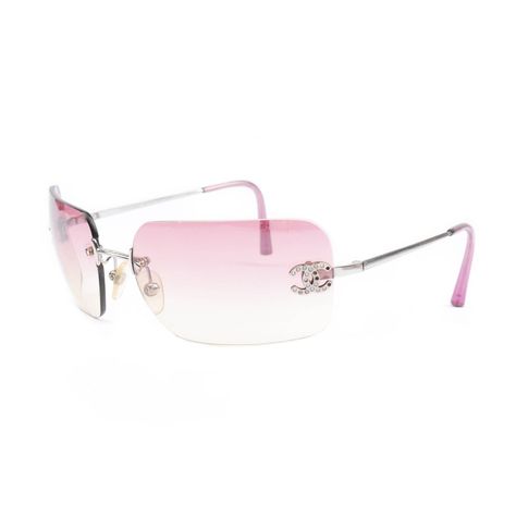 Chanel Glasses, Rimless Glasses, Y2k Sunglasses, Y2k Accessories, Pink Glam, Cool Glasses, Fashion Eye Glasses, Pink Chanel, Stylish Glasses