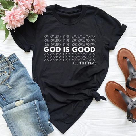 God Is Good All The Time T-shirt Casual Women Short Sleeve Christian Church Tshirt Catholic Unisex Religion Bible Verse Top Tee _ - AliExpress Mobile Church Tshirt, Church Tshirts, English Teacher Shirt, Book Club Shirt, Bookworm Shirt, Reading Shirts, Faith Shirt, Christian Church, Book Shirts