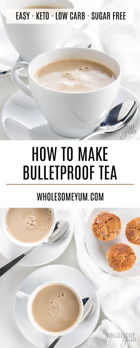 How To Make Bulletproof Tea - This keto bulletproof tea recipe is ready in minutes! It's rich and creamy like a latte, but also lighter than many keto drinks. Bulletproof Tea, Keto Tea, Desayuno Keto, Keto Smoothie Recipes, Keto Drinks, Wholesome Yum, Low Carb Drinks, Coffee Benefits, Keto Drink