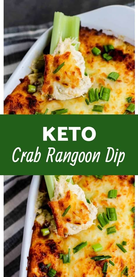 If you have a craving for a delicious hot crab dip, this low carb crab rangoon dip recipe is the perfect appetizer to take that craving away! Keto Crab Rangoon, Crab Rangoon Dip Recipe, Rangoon Dip, Ketosis Diet Recipes, Crab Rangoon Dip, Cheesecake Dip, Resep Diet, Crab Rangoon, Crab Dip