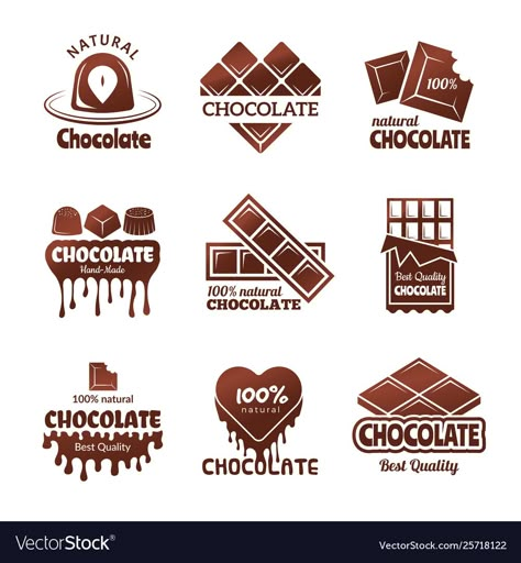 Logo Chocolate, Luxe Logo, Candy Logo, Chocolate Logo, Chocolate Labels, Chocolate Design, Bar Logo, Chocolate Brands, Bakery Logo