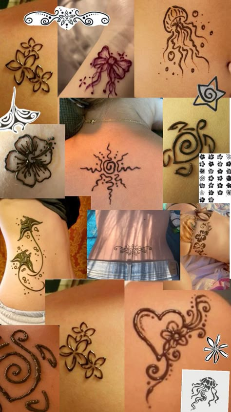 Henna Tattoo Diy, Summer Henna, Small Henna Tattoos, Small Henna Designs, Henna Tattoo Ideas, Cute Henna Designs, Cute Henna Tattoos, Henna Style Tattoos, Small Henna