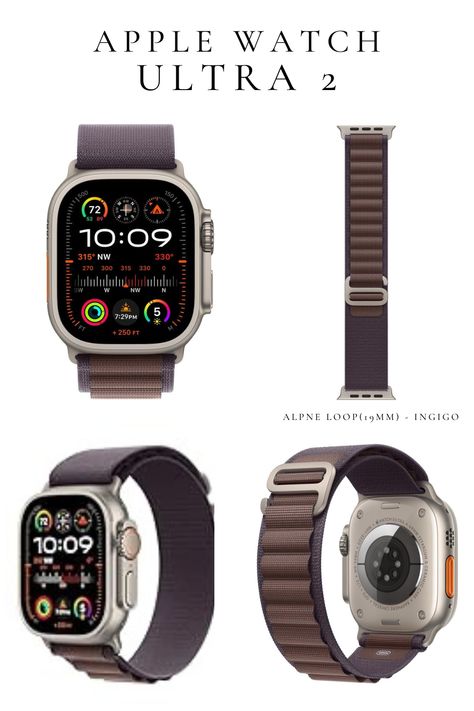 Smartwatch with Rugged Titanium Case & Indigo Alpine Loop Medium. Fitness Tracker, Precision GPS, Action Button, Extra-Long Battery Life, Carbon Neutral #applewatch #CommissionsEarned Alpine Loop, All Apple Products, Apple Watch Ultra, Watch Ultra, Carbon Neutral, User Experience, Apple Products, Fitness Tracker, Battery Life