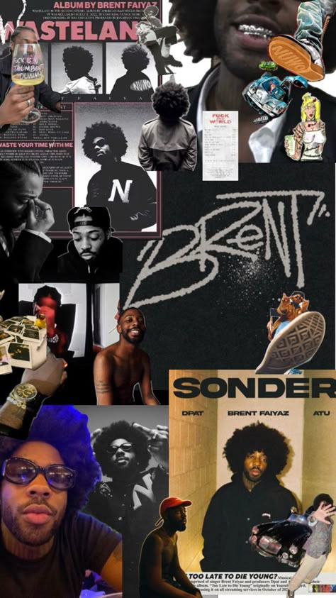 Rnb Wallpaper Aesthetic, Brent Faiyaz Collage, Pnd Album Cover, Rnb Wallpaper, Rnb Aesthetic Wallpaper, Tory Lanez Album, Brent Faiyaz Album Cover Wallpaper, Brent Faiyaz Album Cover, Room Posters Ideas