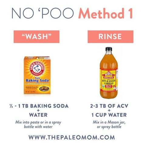 No Poo Method, Acv Hair, Diy Shampoo Recipe, The Paleo Mom, Vinegar For Hair, Baking Soda For Hair, Paleo Mom, Baking Soda Benefits, Diy Shampoo