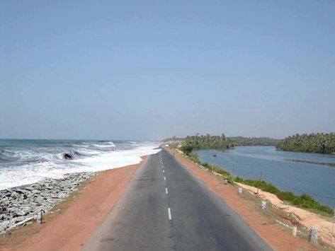 Maravanthe-Beach-India Indian Road, Amazing India, Exotic Beaches, Cycling Route, Beach Road, Mangalore, Tourist Spots, India Travel, Goa