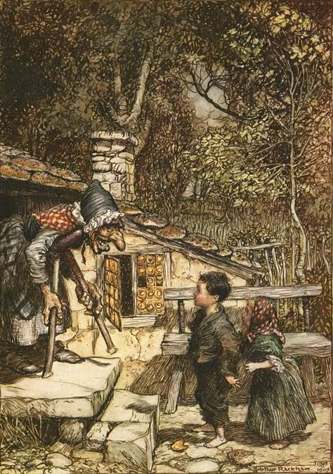 Arthur Rackham Illustrations, Rackham Illustrations, Grimm Brothers, Baba Jaga, Fairy Tale Illustrations, Golden Age Of Illustration, The Brothers Grimm, Edmund Dulac, 동화 삽화