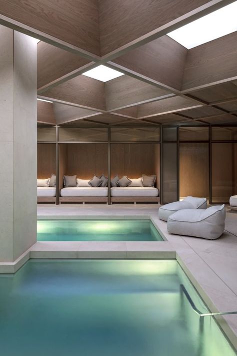 The Londoner Hotel, Spa London, Perspective Room, Indoor Pool Design, Piscina Interior, Yabu Pushelberg, Leicester Square, Best Spa, Swimming Pool Designs