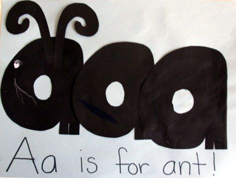 Two Steps Behind Six Little Hands: A is for ant! Ants Projects For Preschool, Lower Case Letter Crafts, A For Ant Craft, A Is For Ant Craft, Ant Crafts For Preschool, Letter A Crafts For Toddlers, A For Ant, A Is For Ant, Ant Craft