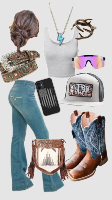 Punchy Western Outfits, Country Western Outfits, Cute Western Outfits, Country Outfits Women, Cute Cowgirl Outfits, Casual Country Outfits, Southern Outfits, Country Style Outfits, Western Wear Outfits