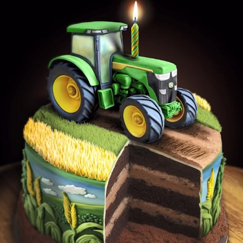 Land Rover Cake, Rođendanske Torte, Decorated Birthday Cakes, John Deere Cake, Tractor Birthday Cakes, Farm Cakes, Deer Cakes, Tractor Cake, Tractor Party