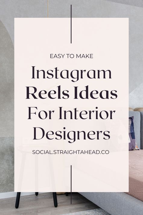 Do you often find yourself wasting time staring at a blank computer screen and thinking that you should really start making those Reels for your Instagram, but you never actually get around to creating any? In this blog post, we are sharing home decor Reel ideas that you can totally steal for your interior design business (we won’t tell!). They are easy to make, and you can tweak them as needed to align with your brand messaging and personality. Instagram Reels Ideas, Easy Small Business Ideas, Interior Design Instagram, Brand Messaging, Reels Ideas, Reel Ideas, Social Media Digital Marketing, Social Media Resources, Interior Design Business