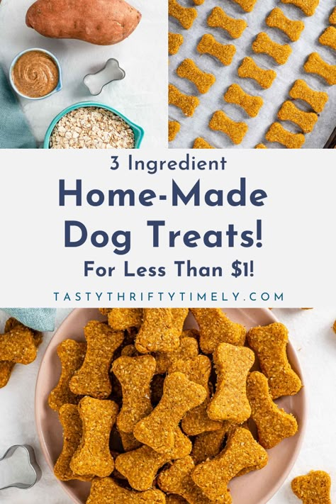 🐶 3 Ingredient Home-Made DOG TREATS! So SIMPLE, ⁠ free from common doggie allergens, HIGH FIBRE, and 40-50 small treats cost us LESS THAN $1! #vegandog #vegandogtreats #dogtreatrecipe #homemadedogtreats #homemadedogbiscuits #sensitivedog #valentinesdog #dogvalentine Natural Dog Calming Treats, Dog Treats For Large Dogs, Dog Treats Homemade Shelf Stable, Diy Grain Free Dog Treats, Diy Natural Dog Treats, Minimal Ingredient Dog Treats, Natural Puppy Treats, Allergy Friendly Dog Treats, Low Sodium Dog Treats