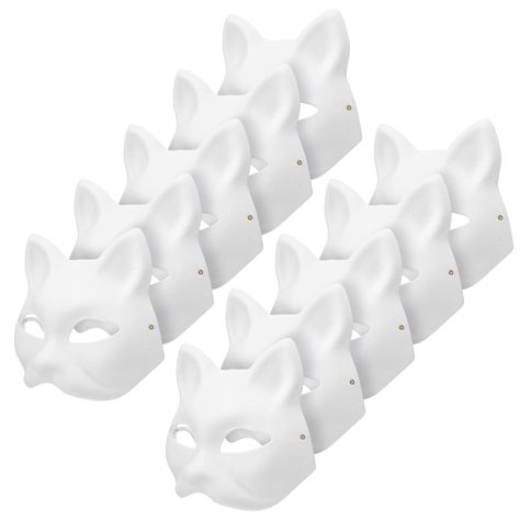 PRICES MAY VARY. 【WHITE CAT THERIAN MASK】 Cat mask therian mask is made of premium paper, lightweight and , not easy to deform, and can be reused. Fit the head, wear it, you will play happily all day ! If you are studying therianthopy, it will be the best choice for you! 【WHITE BLANK AND HAND PAINTED ANIMAL MASK】Half face design cat mask cat mask for adults, for painting, this is a novelty DIY Halloween mask or animal mask! You can use your imagination to make it the way you want to be the most Cat Mask Diy, Diy Halloween Masks, Paper Face Mask, Cat Masks, Blank Mask, Mask Paper, Animal Dress Up, Mascaras Halloween, Therian Mask