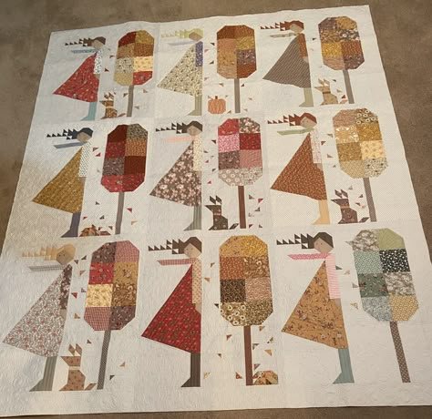 Tilda Windy Days Quilt Pattern, Tilda Windy Days Quilt, Tilda Quilt Patterns, Windy Days Quilt, Tilda Quilts, Anni Downs, Half Square Triangle Quilts Pattern, Tilda Fabric, Fall Sewing