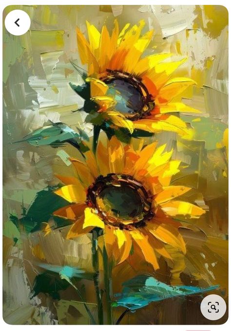 Abstract Sunflower Painting Acrylics, Abstract Sunflower Art, Spatula Painting, Sunflower Oil Painting, Sunflower Paintings, Sunflower Acrylic, Sunflowers Painting, Painting Sunflowers, Sunflower Artwork