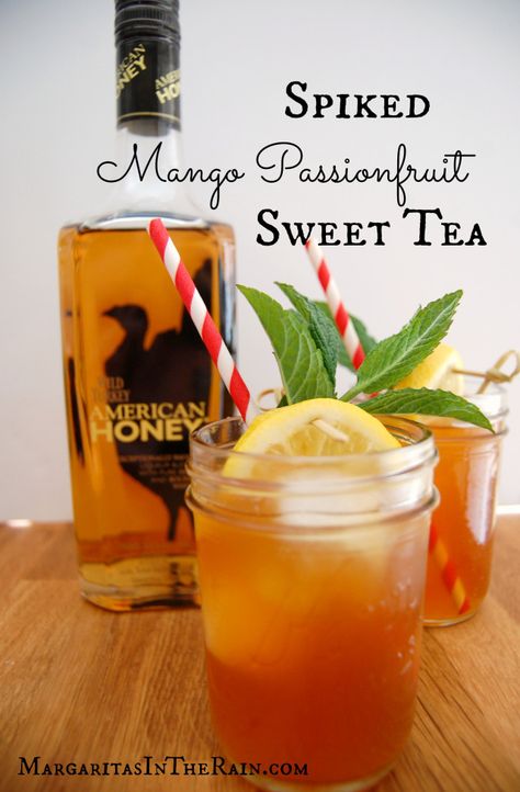 American Honey Drinks, Honey Drinks, Tea Cocktail Recipes, Mango Passionfruit, Iced Tea Cocktails, Raspberry Cocktail, Honey Whiskey, Honey Drink, Tea Cocktail