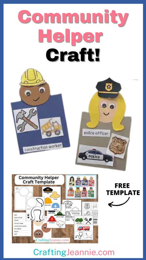 Community Helper Craft, Community Helper Activities, Police Officer Crafts, Community Helpers Printables, Community Helpers Art, Community Helpers Preschool Crafts, Community Helpers Kindergarten, Police Crafts, Community Helpers Crafts