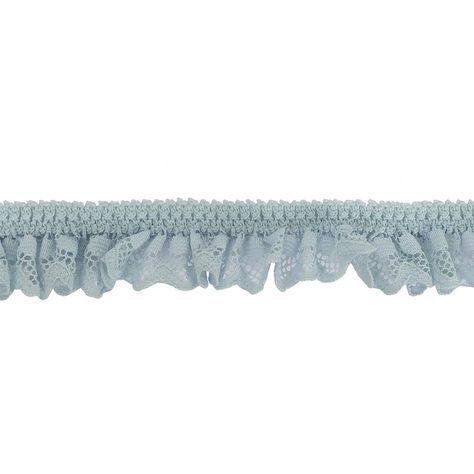 Don’t worry—this soft Baby Blue Ruffled Lace Trimming won’t ruffle any feathers! With just shy of 100 percent stretch, this lace trim features a light blue stitched design along the top that resembles diamonds when stretched, from which point a ruffled lace design with circles descends in a playful, lighthearted display to create this one-inch trim. Due to the high stretch, this youthful trimming is great for an array of applications, from decorating dance costumes to adorning the hemlines, slee Design With Circles, Baby Blue Background, Clothing Templates, Mood Fabrics, Blue Tulle, Dress Forms, Lace Border, Soft Baby, Lace Ruffle