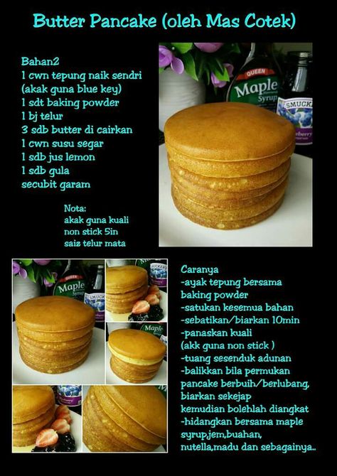 Butter pancake Resep Pancake, Jus Lemon, Dutch Babies, Sweet Bars, Butter Pancakes, Pan Cake, Sweet Bar, Malaysian Food, Dutch Baby