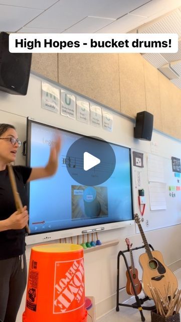 Ms Cecchini | Music Teacher and Choral Director on Instagram: "First day back from break, first day with bucket drums! 🥁  If you’re interested in checking out my bucket drumming essentials, click the link in my bio for my Amazon storefront!   Fourth grade did super well for their first go with this High Hopes play along video (if you search for “high hopes bucket drum play along” by Madame Tan on YouTube, you’ll find it!). 🙌🏼  The rhythms are just tricky enough with some sixteenth and eighth note groupings as well as very quick transitions so we slowed it down for this first run though.   Needless to say, what you see here is a very short sampling of what we covered today and next week we’ll be reviewing, cleaning it up, SPEEDING it up and trying our best to sing along.   Not pictured: First Day Of Music Class Activities, Bucket Drumming Middle School, Bucket Drumming Elementary, Music Classroom Must Haves, Elementary Music Classroom Lesson Plans, Bucket Drumming, Classroom Desk, Boomwhackers, Career Day