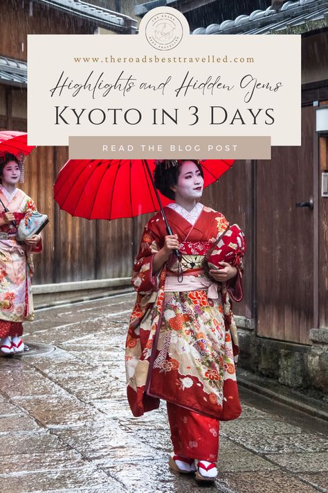 Explore Kyoto with my perfect itinerary. My ultimate travel guide to Kyoto is your partner in helping you to explore the highlights and hidden gems of Kyoto. Embrace the personality and charm of Kyoto without missing the best things to do. Read the blog post for travel advice for making the most of your dream trip to Kyoto, Japan. Check out my packing lists too for tips on what to bring and what to wear for your weekend getaway to Kyoto. Japan Travel Itinerary, Study Abroad Packing, Kyoto Itinerary, Kansai International Airport, Kyoto Travel Guide, Japan Kyoto, Packing Guide, Japan Travel Guide, Packing Lists