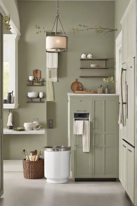 Willow Leaf Sherwin Williams, Sw Willow Tree, Sw Soft Sage, Sherwin Williams Willow Tree, Willow Tree Sherwin Williams, Sw Green Paint Colors, Sherwin Williams Kitchen Paint Colors, Sage Green Kitchen Walls, Green Wall Paint Colors