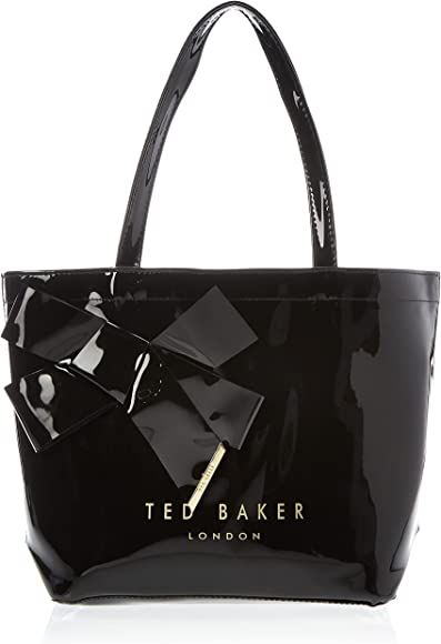 Ted Baker Women's Nikicon Vinyl Bow Shopper, Black, One Size UK: Amazon.co.uk: Fashion Ted Baker Handbag, Ted Baker Bag, Knot Bow, Luggage Store, Mini Tote Bag, Ted Baker London, Work Bag, Mini Tote, Large Tote Bag