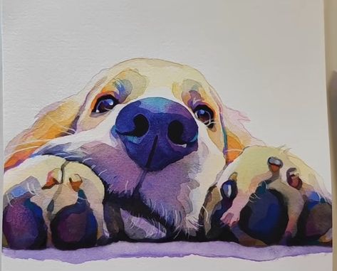 Watercolour And Pencil, Dog Portraits Painting, Dog Portraits Art, Relaxing Weekend, 강아지 그림, Dog Artwork, Art Animals, Watercolor Art Lessons, Watercolor Dog