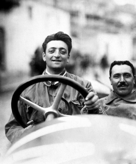 This beautiful old image shows Enzo Ferrari as a young man (on the left), he was racing in the 1920 Targa Florio in the hot seat of an A.L.F.A 40/60 HP Ferrari 400 Superamerica, To Fast To Furious, Ferrari 275 Gtb, Ferrari Ff, Ferrari 328, Targa Florio, Enzo Ferrari, James Hunt, Ferrari Enzo