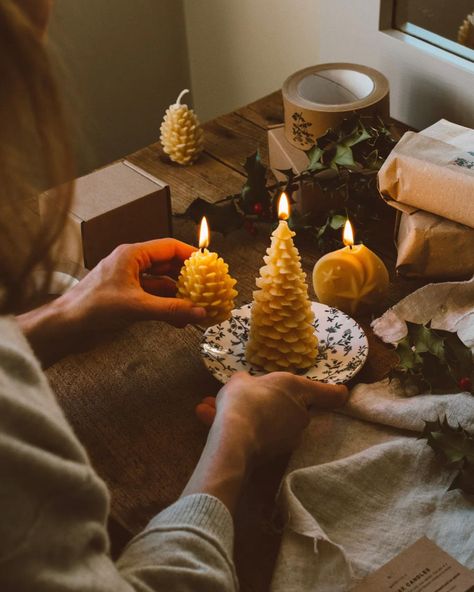 🍂 New In 🍂 Our Pinecone candles are a perfect gift for nature lovers, lovingly made in our workshop using 100% pure beeswax and a natural cotton wick. Pinecone Candles, Cone Candles, Pine Cone Candles, Kraft Packaging, Wholesale Candles, Christmas Tree Candles, Winter Woodland, Candle Maker, Natural Toys