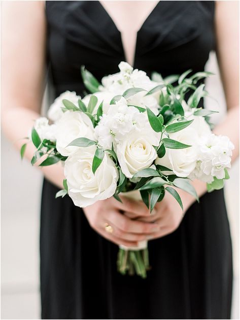 Wedding Bridesmaid Bouquets, Downtown Philadelphia, Bridesmaid Bouquet White, Greenery Wedding Bouquet, Black And White Wedding Theme, White Wedding Theme, Penthouse Suite, White Bridesmaid, The Penthouse