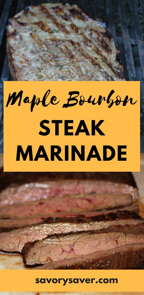 Marinating beef tenderizes and adds flavor. This Maple Bourbon Steak Marinade uses smooth bourbon and maple syrup making a great flavor profile.