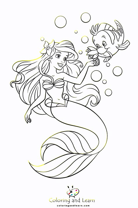 Cute Disney Princess Drawings, Ariel Tattoo The Little Mermaid, Disney Tattoos Ariel, Little Mermaid Drawing, The Little Mermaid Coloring Pages, Little Mermaid Coloring Pages, Disney Colouring, Disney Colouring Pages, Ariel Coloring Pages