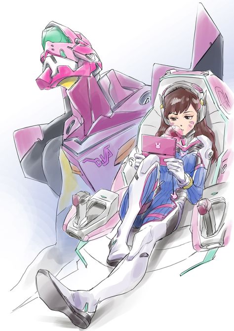 ArtStation - DVA + Evangelion, Andrew Nicholas Santos Dva Icons, Dva Mech, D.va Icons, Dva Fanart, Eva Unit, D.va Overwatch, Tech Girl, Overwatch Fan Art, Chibi Anime Kawaii