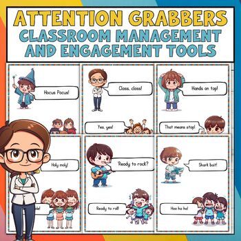 Transform your classroom with our 'Attention Grabbers Posters' set! This comprehensive collection of 25 vibrant and engaging posters is designed to capture students' attention and make transitions smooth and fun. Featuring unique call-and-response phrases, these attention getters and classroom management tools are perfect for maintaining order and enhancing student engagement.What's Included:25 attention grabber postersEach poster measures 8.5"x11" for easy printing and displayEngage and Manage Spring Coloring Sheets, Easter Coloring Sheets, Transition Activities, Attention Grabber, Attention Grabbers, Attention Getters, Classroom Management Tool, Catchy Phrases, Elementary School Classroom