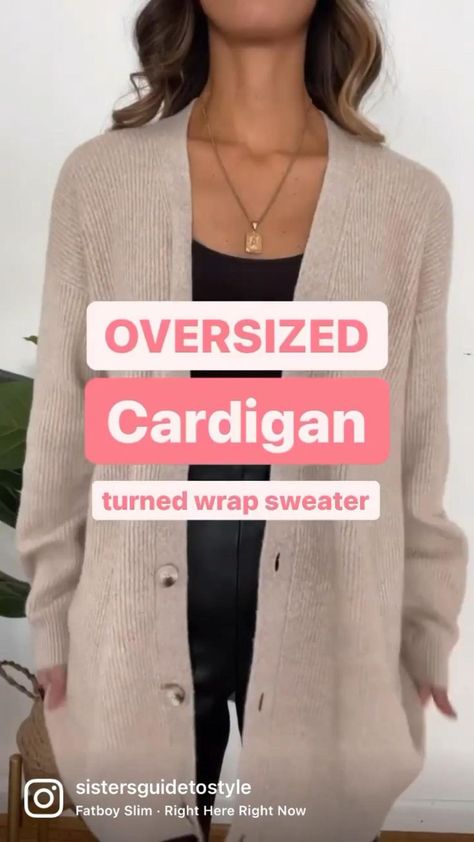 Wrap Top Diy, Oversized Cardigan Outfit, Sweater Hacks, T Shirt Knot, Diy Clothes Hacks, Mode Tips, Cardigan Outfit, Top Diy, Diy Fashion Hacks