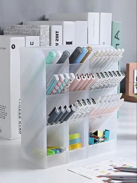 Desk Organisation, Stationary Organization, Study Desk Decor, Study Room Decor, Cute Bedroom Decor, Stationery Storage, Stationery Organization, Vertical Storage, Room Makeover Inspiration