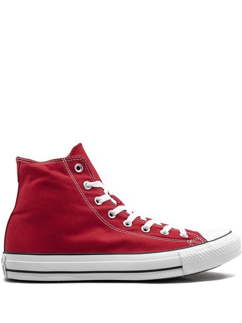 CONVERSE CONVERSE ALL STAR HI-TOP SNEAKERS - RED. #converse #shoes Red High Top Converse, Pretty Sneakers, Converse Red, Red Converse, Red Sneakers, Hi Top, Sneakers Men Fashion, Converse Chuck Taylor All Star, Espadrille Shoes