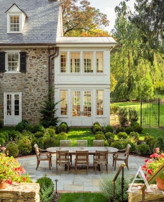 Stone Addition To House, Homes In Oregon, Tori Rubinson Interiors, Cute Big Houses, Farmhouse Sunroom, Timeless House, Color Coordination, Room Hacks, Mt Vernon