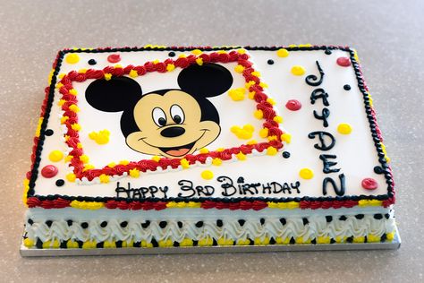 Mickey Mouse Birthday Sheet Cake, Mickey Mouse Sheet Cake 2nd, Mickey Sheet Cake, Mickey Mouse Sheet Cake, Mickey Birthday Cakes, Half Sheet Cake, Mickey Mouse Birthday Cake, Mickey Mouse Themed Birthday Party, Happy Birthday Cake Photo