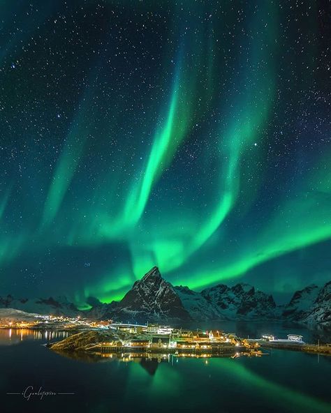 Gorgeous Aurora dancing in the sky of Norway  How incredible is this?  Tag a friend who needs to go here with you   by @igoalstories Aurora Dancing, Aurora Borealis Alaska, Alaska Northern Lights, Dancing Lights, Aurora Sky, Milky Way Photography, Norway Nature, Northern Lights Norway, Aurora Australis