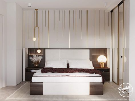 Project "Luxurious" | India on Behance Bedroom With Led Lights, Modern Room Interior, Rose Gold Bedroom, Music Room Design, Suite Master, Beige Bedroom, Bed Design Modern, Bathroom Design Decor, Bedroom Decor Design