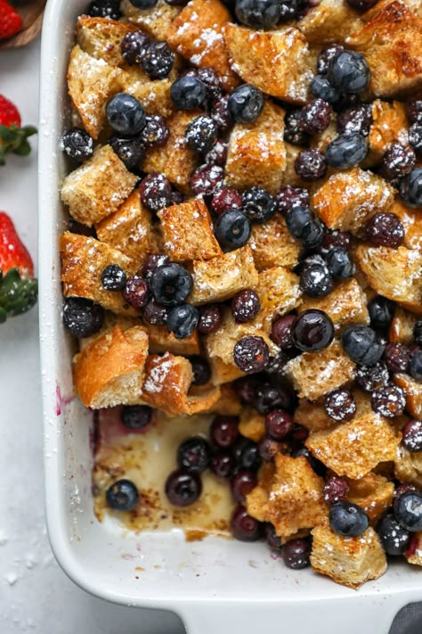 French Toast Casserole With Sourdough Bread, French Toast Casserole Sourdough Bread, Sour Dough French Toast Bake, Blueberry Stuffed French Toast Casserole, Baked Sourdough French Toast, Baguette French Toast Casserole, French Toast With Sourdough Bread, Sourdough French Toast Bake, Sourdough Casserole