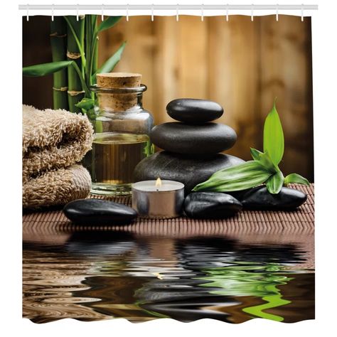 Spa Shower Curtain, Massage Place, Stall Shower Curtain, Salon Suites, Decorative Napkins, Spa Decor, Herbal Oil, Bathroom Spa, Rod Pocket Curtain Panels