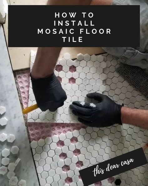 Mosiac Tile Entryway, How To Lay Penny Tile Floor, Mosaic Entryway Floor, Diy Mosaic Floor, Mosaic Tile Kitchen Floor, Mosaic Kitchen Floor, Mosaic Floor Tile Bathroom, Bathroom Mosaic Tile Ideas, Penny Tile Patterns