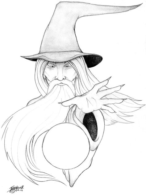 Wizard Coloring Pages, Wizard Drawings, Oz Tattoo, Dragon Tattoo Drawing, Wizard Tattoo, Dog Memorial Tattoos, Cowgirl Art, Traditional Tattoo Art, Desenho Tattoo